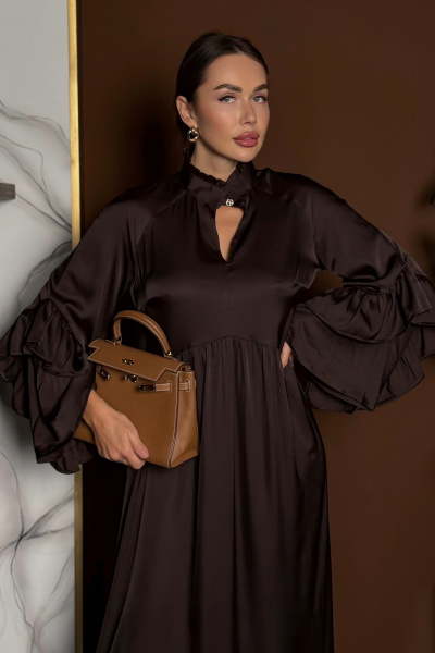 Платье, ремень Pavlova 202 горький_шоколад - фото 9