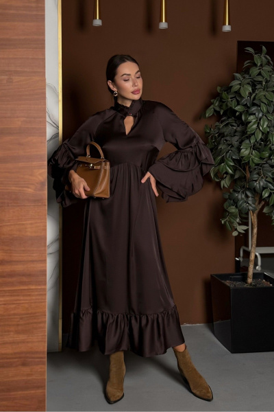 Платье, ремень Pavlova 202 горький_шоколад - фото 5