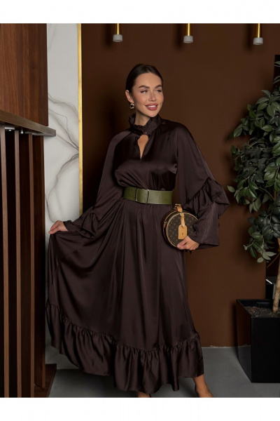 Платье, ремень Pavlova 202 горький_шоколад - фото 3