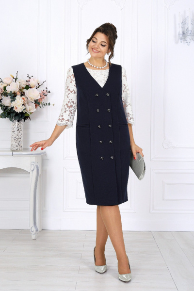 Сарафан Ninele 7443 синий - фото 6