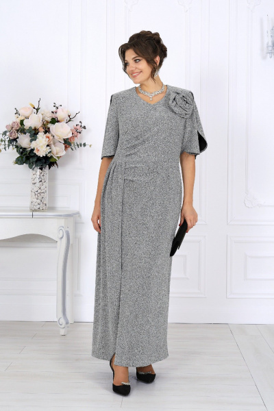 Платье Ninele 7509 серебро - фото 7