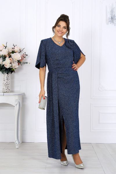 Платье Ninele 7509 синий - фото 4