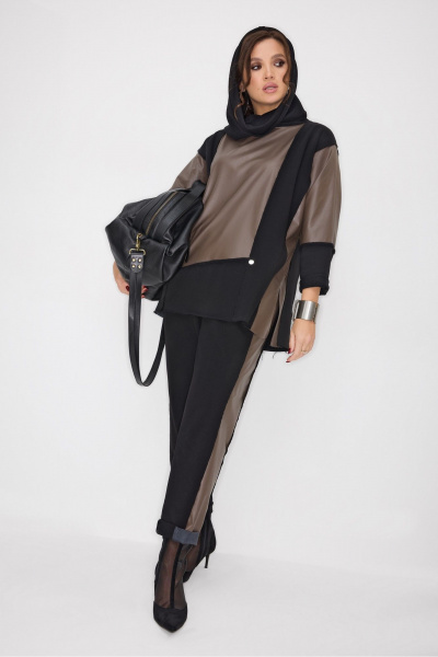 Брюки, туника ElPaiz 1305 черный_с_коричневым - фото 1