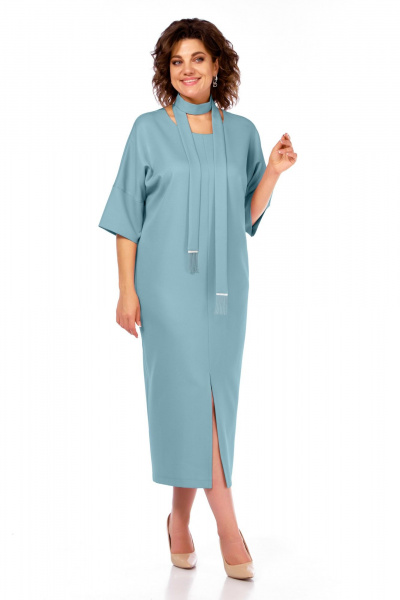 Платье БагираАнТа 1046 серо-голубой - фото 2