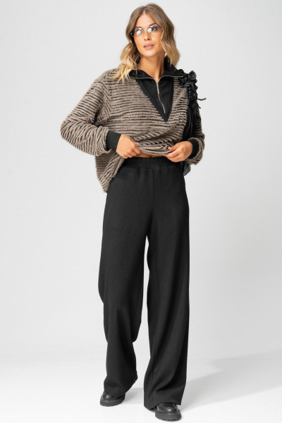 Брюки, джемпер Laikony L-383 табак+черный - фото 13