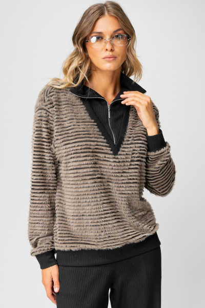 Брюки, джемпер Laikony L-383 табак+черный - фото 12