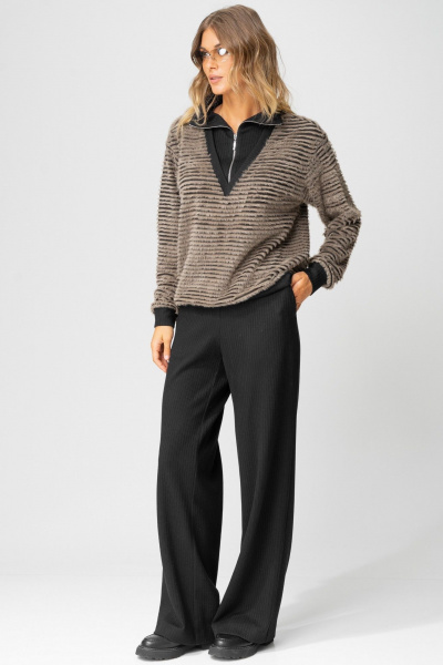 Брюки, джемпер Laikony L-383 табак+черный - фото 11