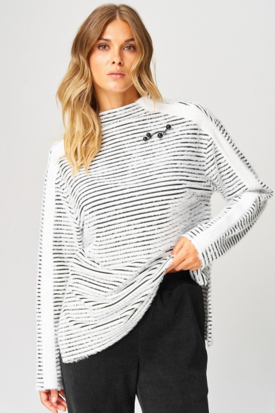 Брюки, джемпер Laikony L-693 черно-белый - фото 9