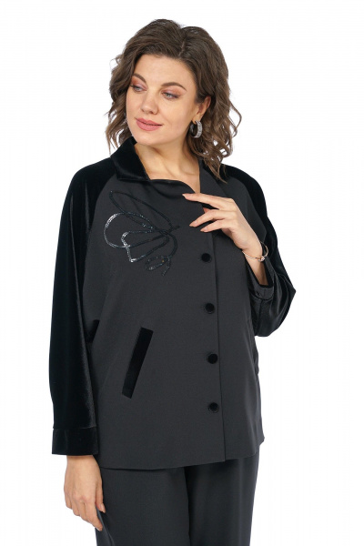 Брюки, жакет Alani Collection 2466 черный - фото 7