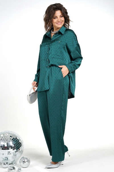 Блуза, брюки Alani Collection 2476 бутылка - фото 7