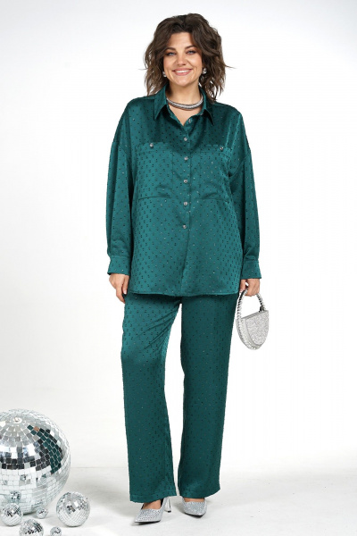 Блуза, брюки Alani Collection 2476 бутылка - фото 8