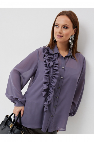 Блуза Condra 16300 серый-фиолетовый - фото 3