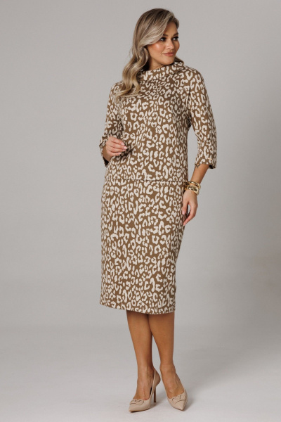 Блуза, юбка Anastasia 1303 кофейный_принт - фото 4