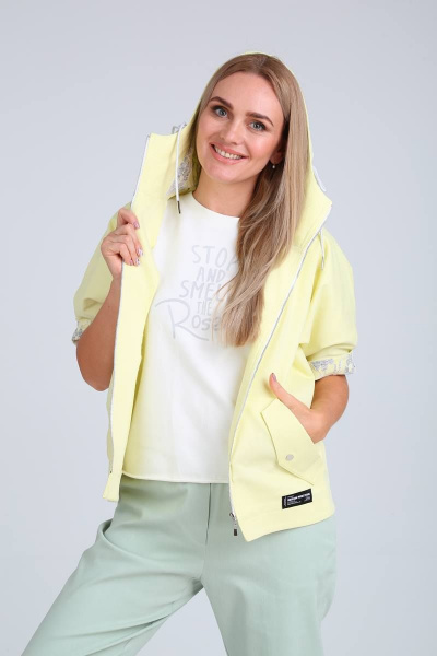 Брюки, куртка, топ Danaida 2024 лимонный+мята - фото 5