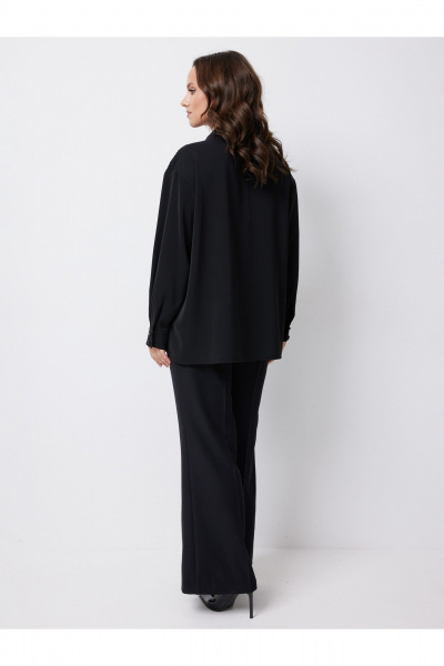 Брюки-клеш с завышенной талией на каждый день Condra 14097 черный - фото 6