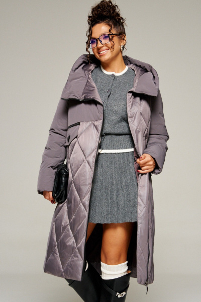 Пальто Beautiful&Free 8023 дымчато-лиловый - фото 8