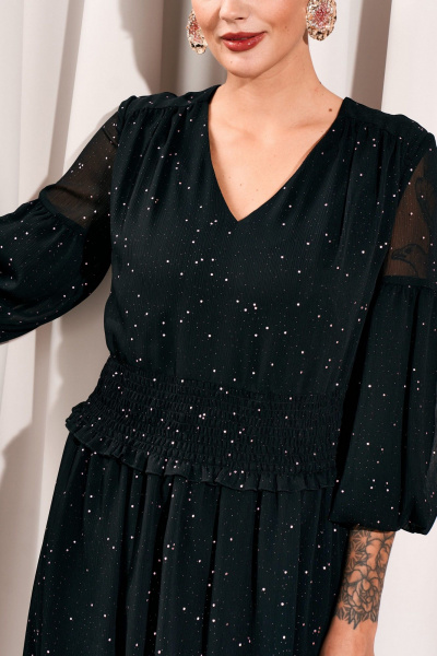 Платье с V-образным вырезом и кокеткой из текстиля Lissana 4776 - фото 7