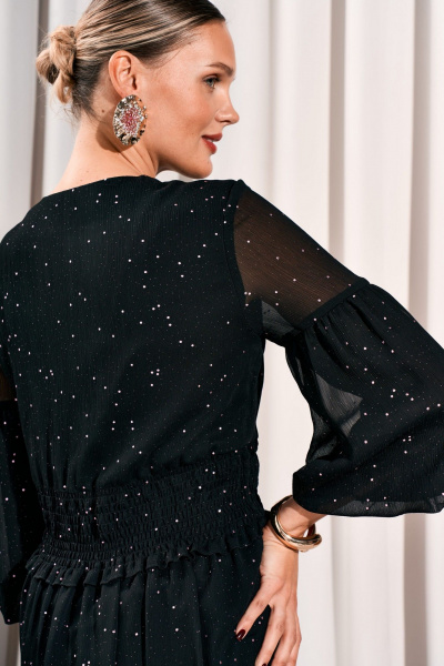 Платье с V-образным вырезом и кокеткой из текстиля Lissana 4776 - фото 3