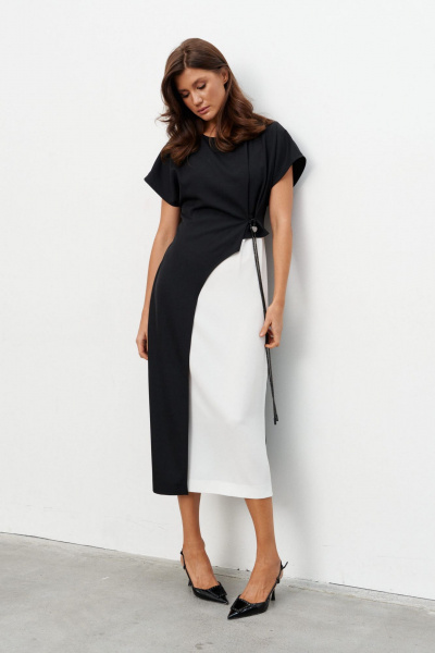 Платье KaVaRi 1134 черно-белый - фото 8