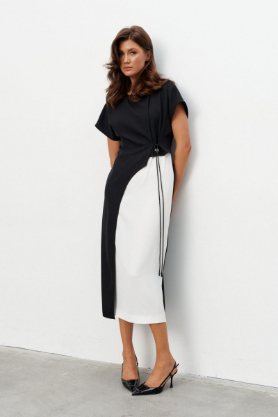 Платье KaVaRi 1134 черно-белый - фото 7