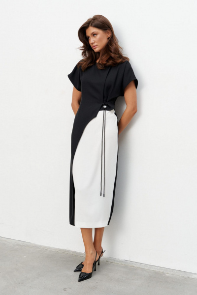 Платье KaVaRi 1134 черно-белый - фото 6