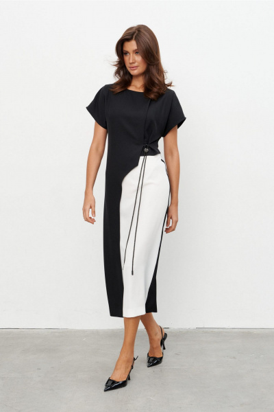 Платье KaVaRi 1134 черно-белый - фото 2