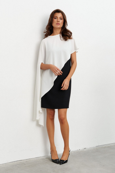 Платье KaVaRi 1130 черно-белый - фото 6