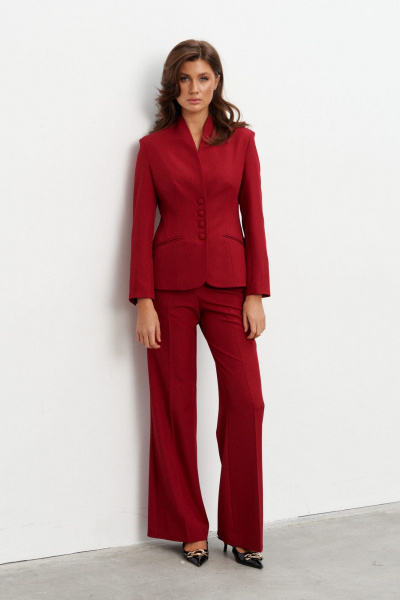 Брюки, жакет KaVaRi 8045.2 бургунди - фото 1