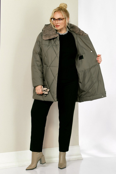 Куртка Shetti 2207 светло-оливковый - фото 8