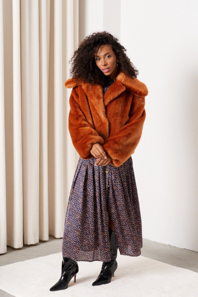 Полупальто женское из искусственного меха C of PAPAYA NEW 1743 рыжий C. of PAPAYA NEW 1743 рыжий - фото 7