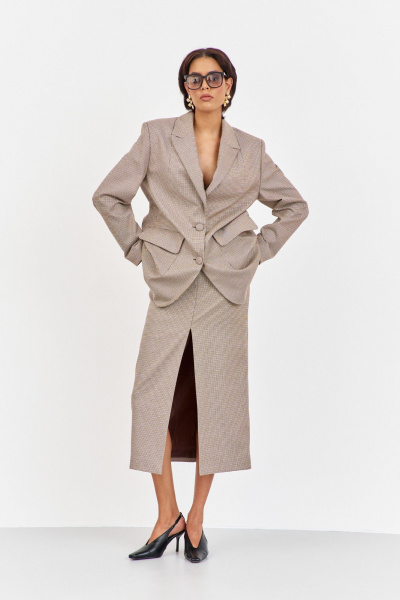 Жакет, юбка FLAIM 2049 капучино - фото 1