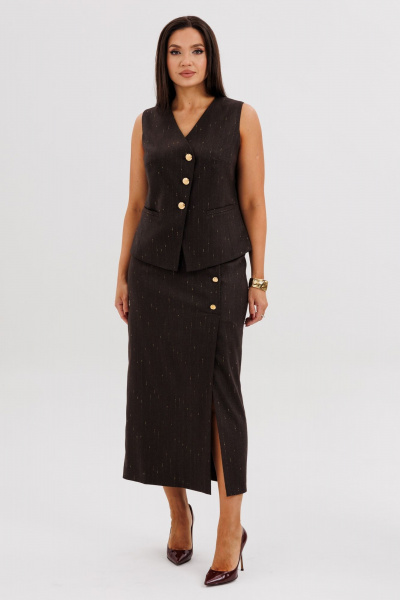 Жилет, юбка Fantazia Mod 5248 шоколадный - фото 1