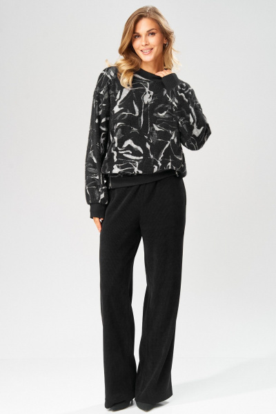 Джемпер Laikony L-104 черно-серый - фото 10