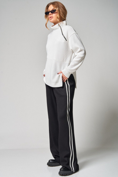 Брюки, джемпер Laikony L-483 белый+черный - фото 4