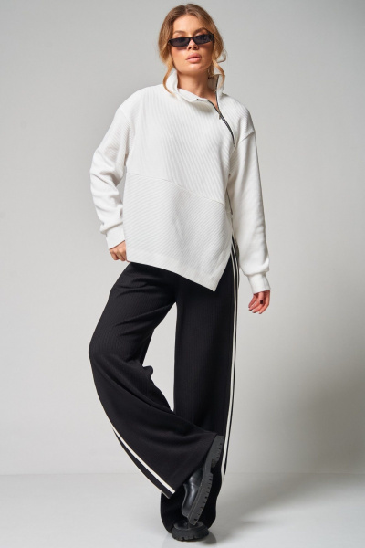 Брюки, джемпер Laikony L-483 белый+черный - фото 1