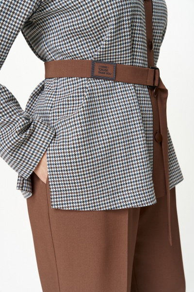 Брюки, туника Aira Style 24244 шоколад - фото 9