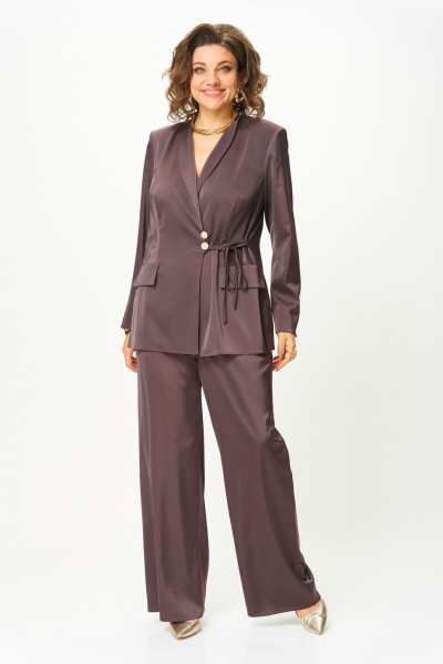 Брюки, жакет Aira Style 24243 шоколад - фото 1