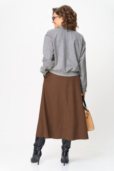 Бомбер, юбка Aira Style 24131 коричневый - фото 13