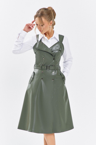 Сарафан Euromoda 649 хаки - фото 3