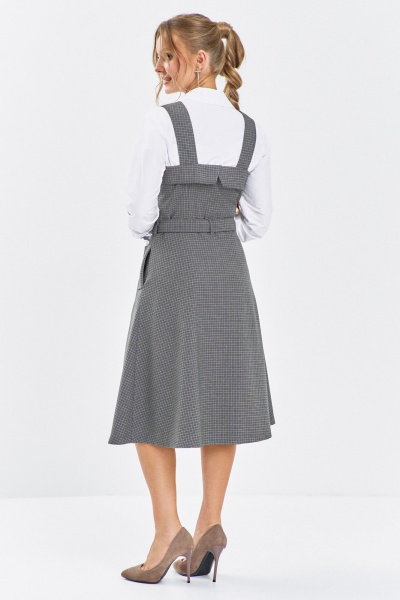 Сарафан Euromoda 650 серый/клетка - фото 4