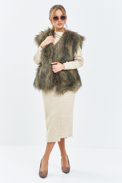 Жилет Euromoda 656 коричневый - фото 5