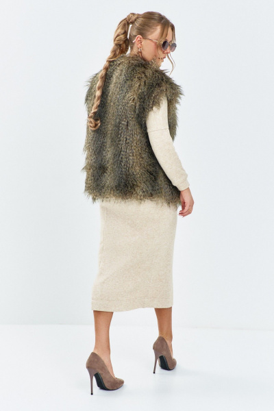 Жилет Euromoda 656 коричневый - фото 4