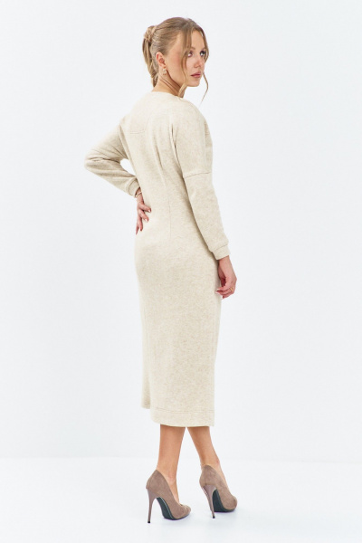Платье Euromoda 654 бежевый - фото 2