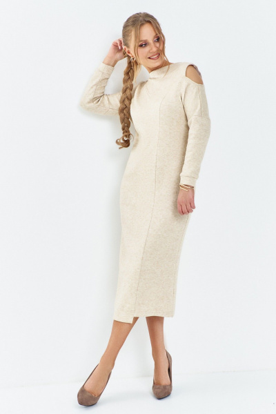 Платье Euromoda 654 бежевый - фото 1