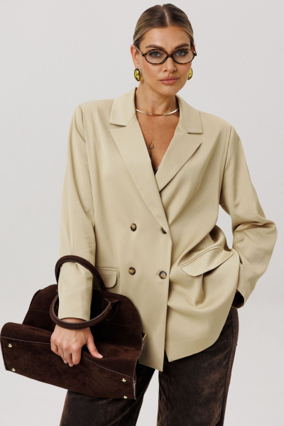 Жакет Anelli 1744 кунжутная_халва - фото 3