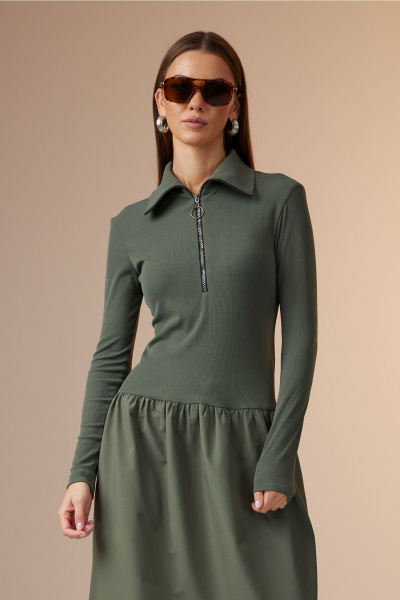 Платье N.O.W. 1621 хаки - фото 2