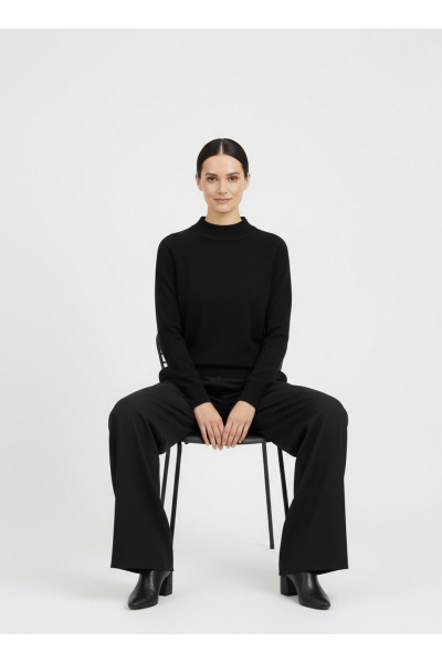 Свитер из трикотажа с длинным рукавом и ластичным воротником Полесье С3316-15 5С1754-Д43 158,164 глубокий_черный - фото 6