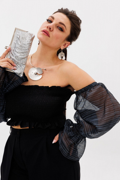 Топ Anelli 1286 черный - фото 10