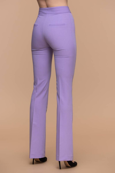 Фиолетовые брюки-клеш с высокой талией и декоративным поясом Domna 12094 светло-сиреневый - фото 4