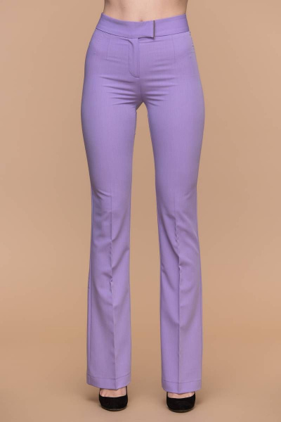 Фиолетовые брюки-клеш с высокой талией и декоративным поясом Domna 12094 светло-сиреневый - фото 3